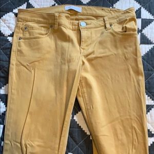 Express mustard colored skinny jeans size 6